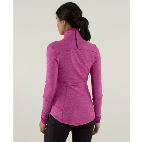 Lululemon Base Runner ½ Zip Raspberry Piqué Pink Pullover Size 4 - Picture 3 of 12